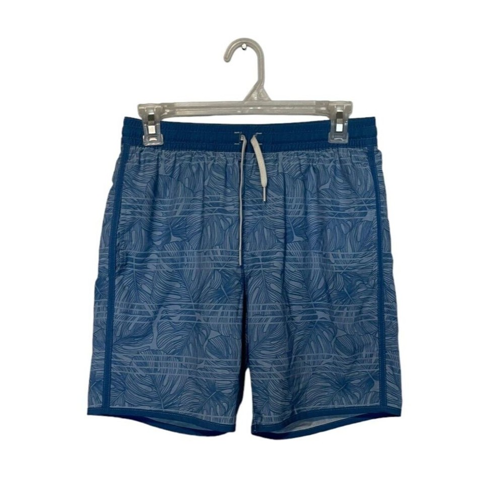 Travis Mathew Floral Board Shorts Mens Small Blue Stretch Drawstring Pockets